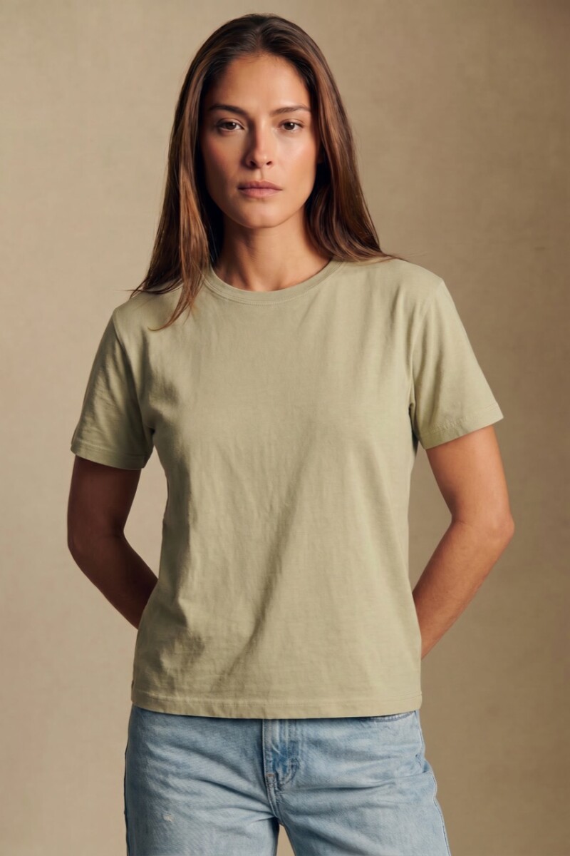 Remera Algodón Lavado Pistacho