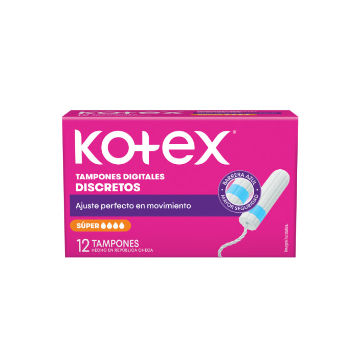 KOTEX TAMPONES SUPER DIGITAL CJ X 12 UNI única