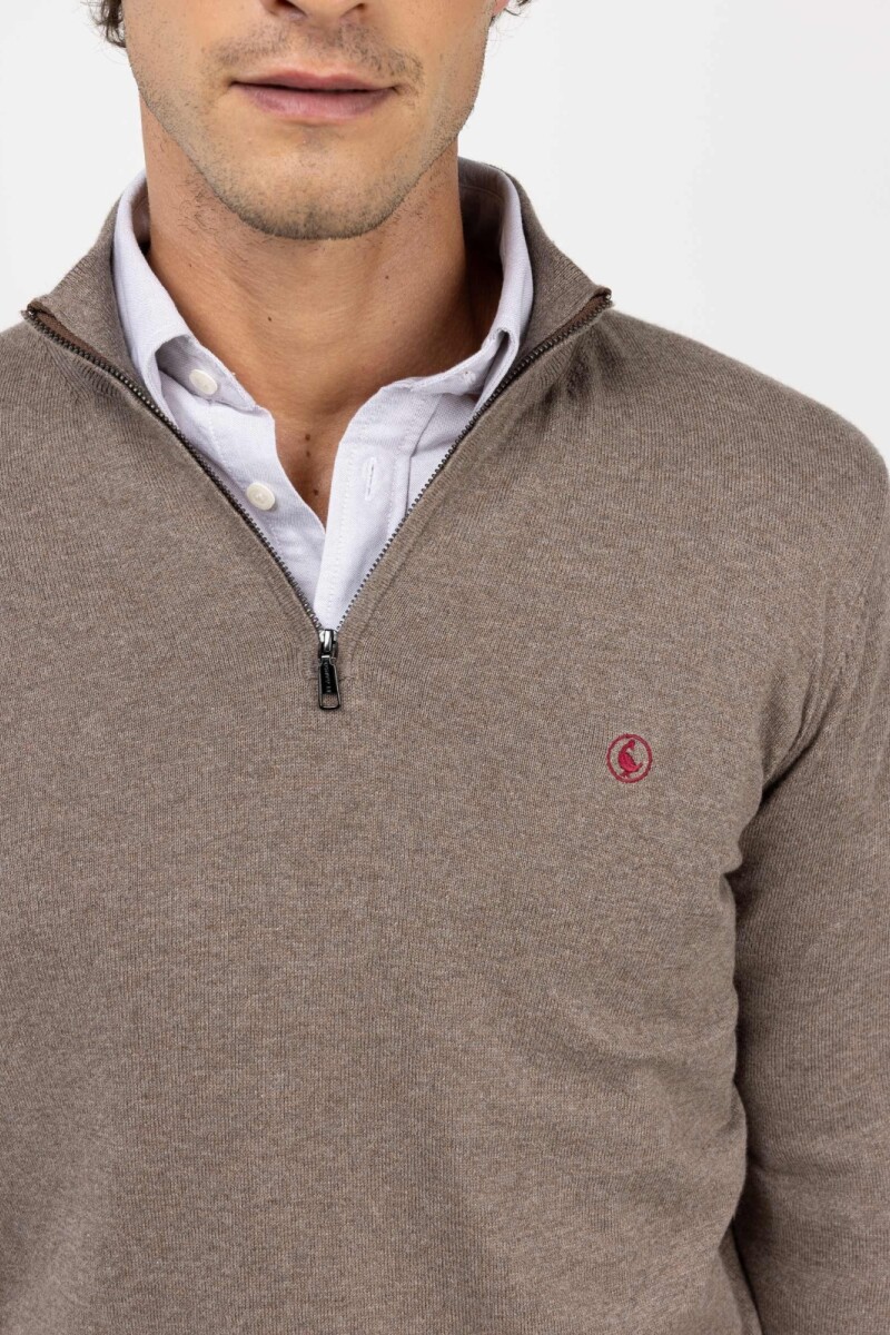 Sweater Medio Cierre El Ganso Topo