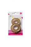 Vela grande glitter n # 8 oro Vela grande glitter n # 8 oro