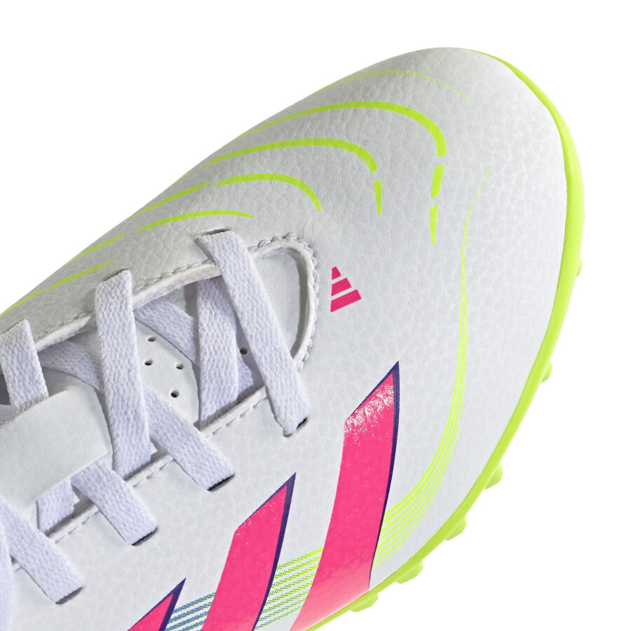 Championes de Fútbol 5 Infantiles Adidas Predator Club Blanco - Rosado - Amarillo Lima