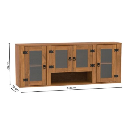 Promo Áereo 4 Puertas + Bajo Mesada Línea Naturale Roble con vidrios