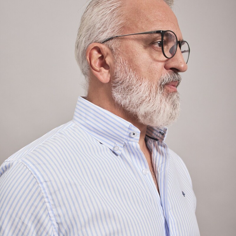 CAMISA OXFORD BLANCO RAYADO