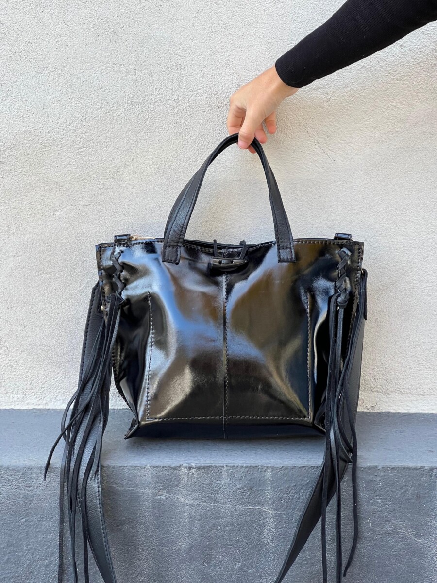 Cartera Texas Medium - Negro Charol 