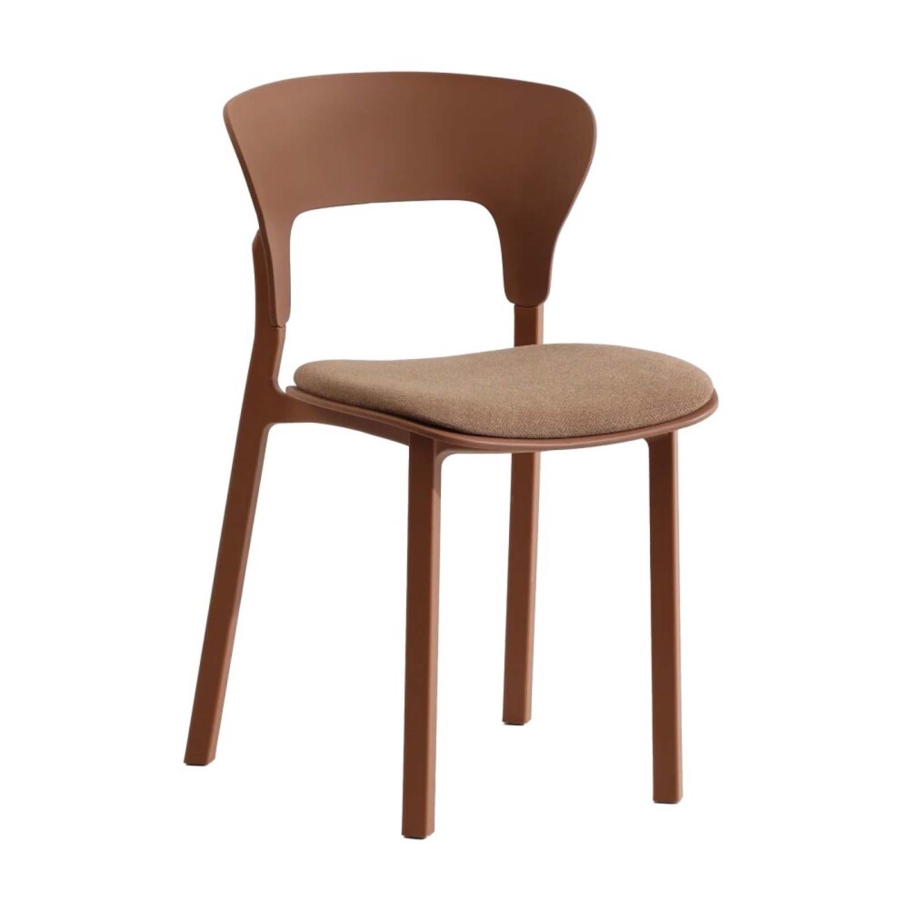 SILLA DE COMEDOR POLIPROPILENO NATURAL-BEIGE NÓRDICA TAPIZADA