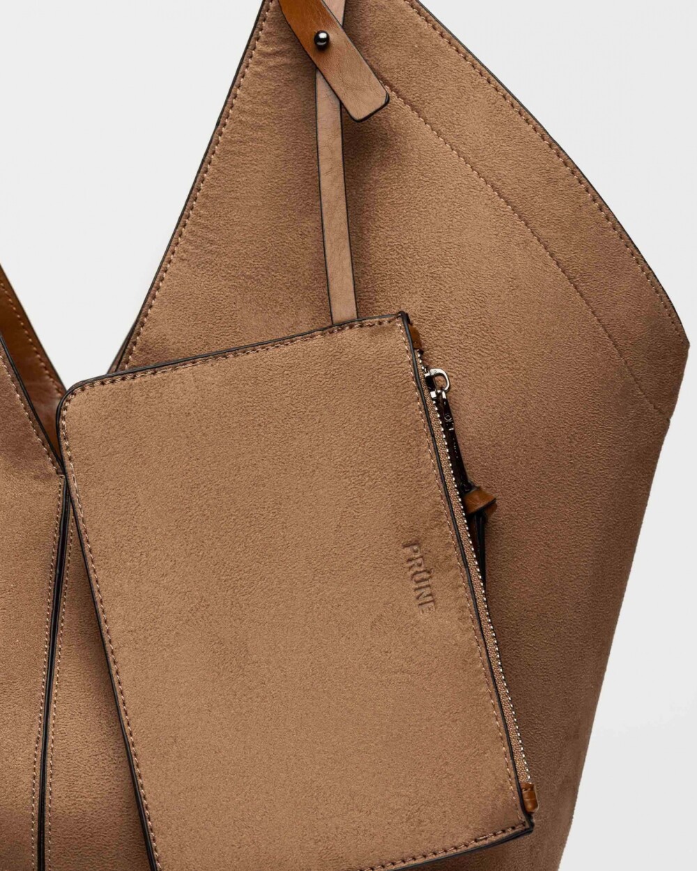 Bolso Josephine en efecto gamuza Taupe