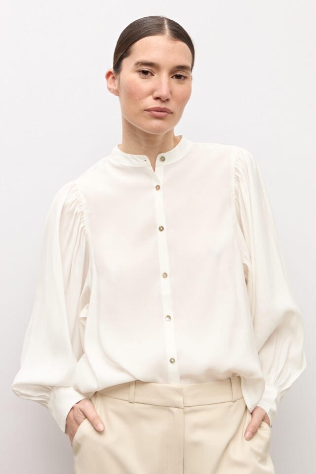 Camisa mangas abullonadas blanco