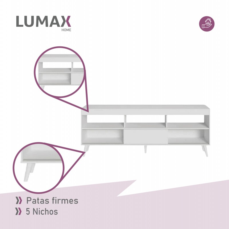 Rack con Panel para TV hasta 65 Pulgadas Blanco
