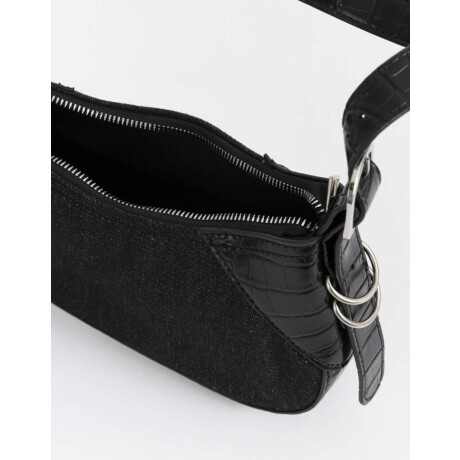 Bandolera Efecto Croco Negro