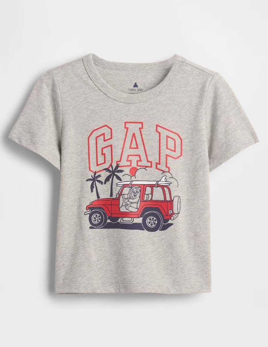 Remera Logo Gap Toddler Niño - Light Heather Grey 