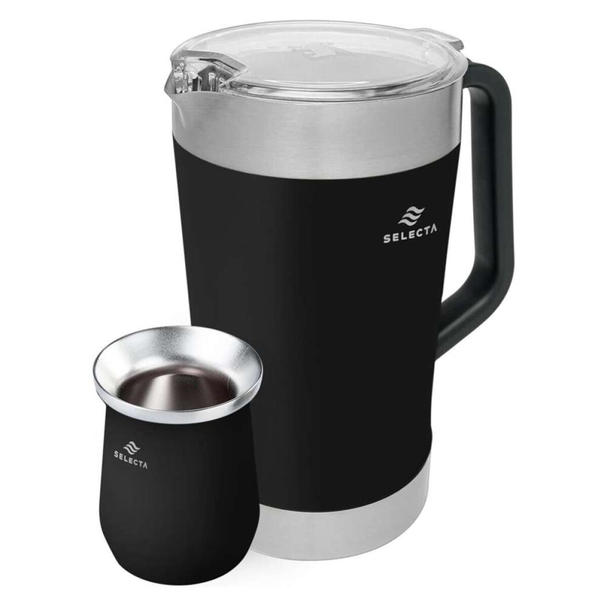 Set Jarra 19L + Mate 330Ml AInox Selecta - Negro 