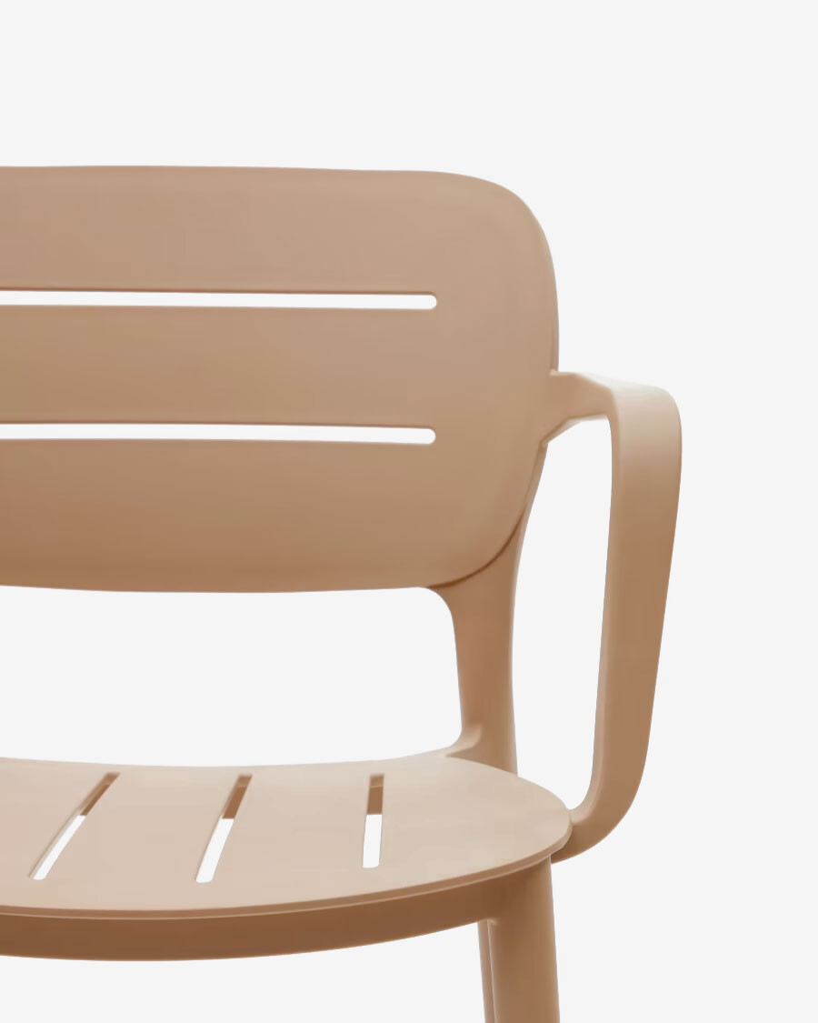 Silla de exterior apilable Morella beige