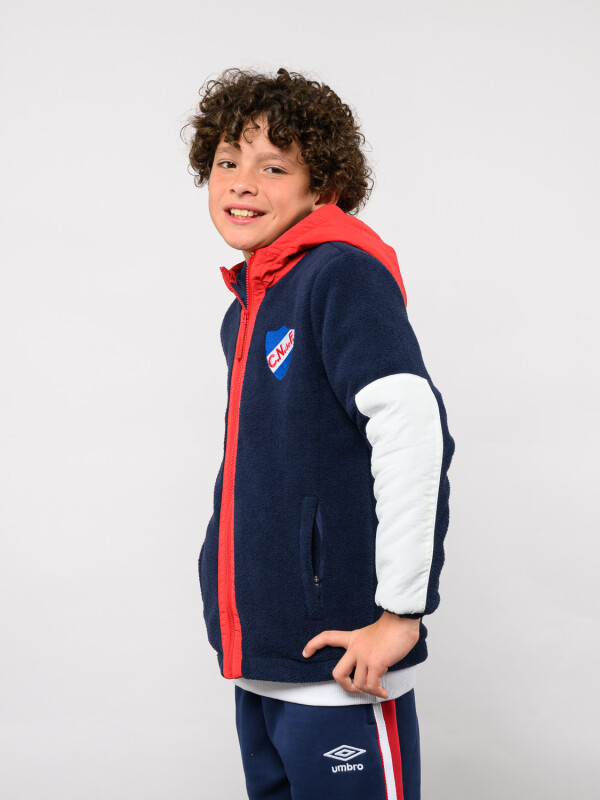 Campera De Polar Explor Nacional Junior Azul Marino, Rojo, Blanco