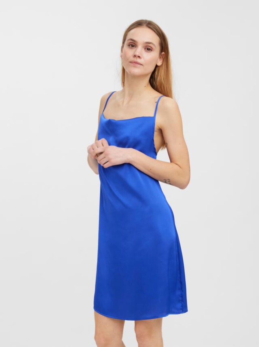 vestido saten trend - Dazzling Blue 