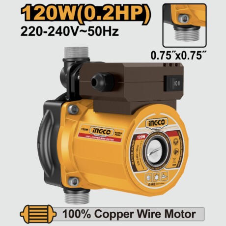 Bomba Elevador de Presión 120W Ingco SCM120 Bomba Elevador de Presión 120W Ingco SCM120