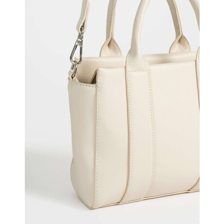 Cartera City Con Charm Blanco Crudo