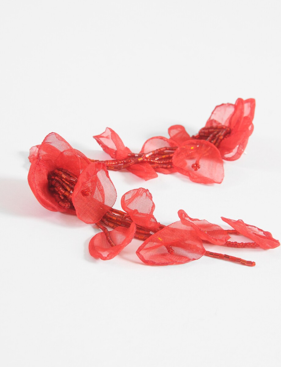 Caravanas party pétalos mostacillas - bordo 