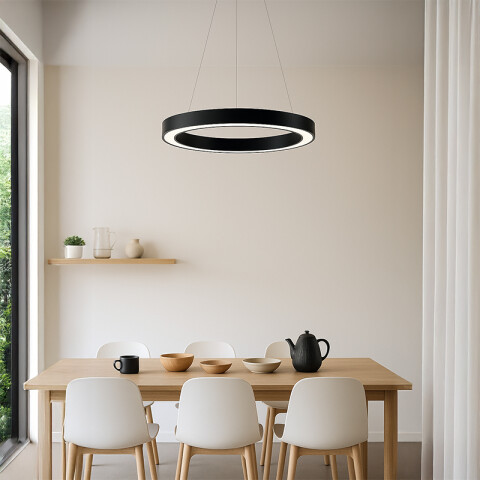 Lámpara colgante negro LED 65W cálido Ø90CM IX4612