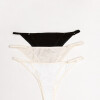 Pack de 3 Pantie Peel [B17] Algodón - Crema, Gris y Negro Pack