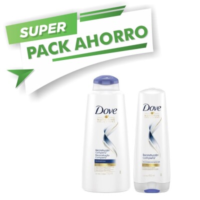 Shampoo Dove Reconstrucción Completa Pack Ahorro 750ML + AC 400ML Shampoo Dove Reconstrucción Completa Pack Ahorro 750ML + AC 400ML