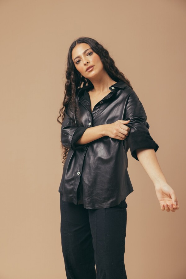Leather Vila Shirt Negro