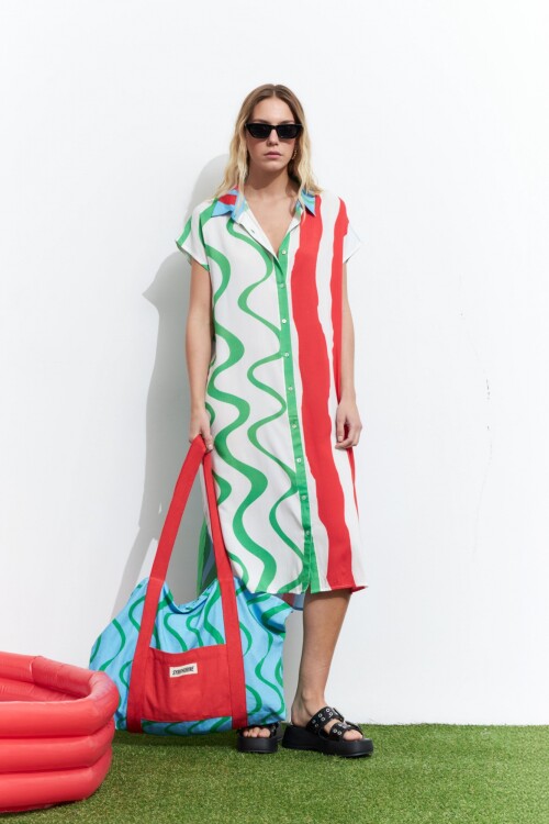 Vestido camisero wavy multicolor