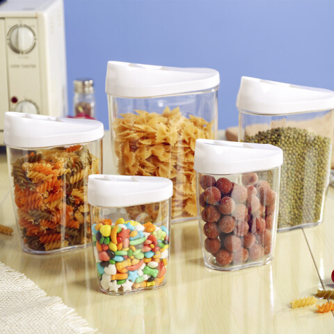 Set de 5 contenedores plásticos para cocina despensa Set de 5 contenedores plásticos para cocina despensa