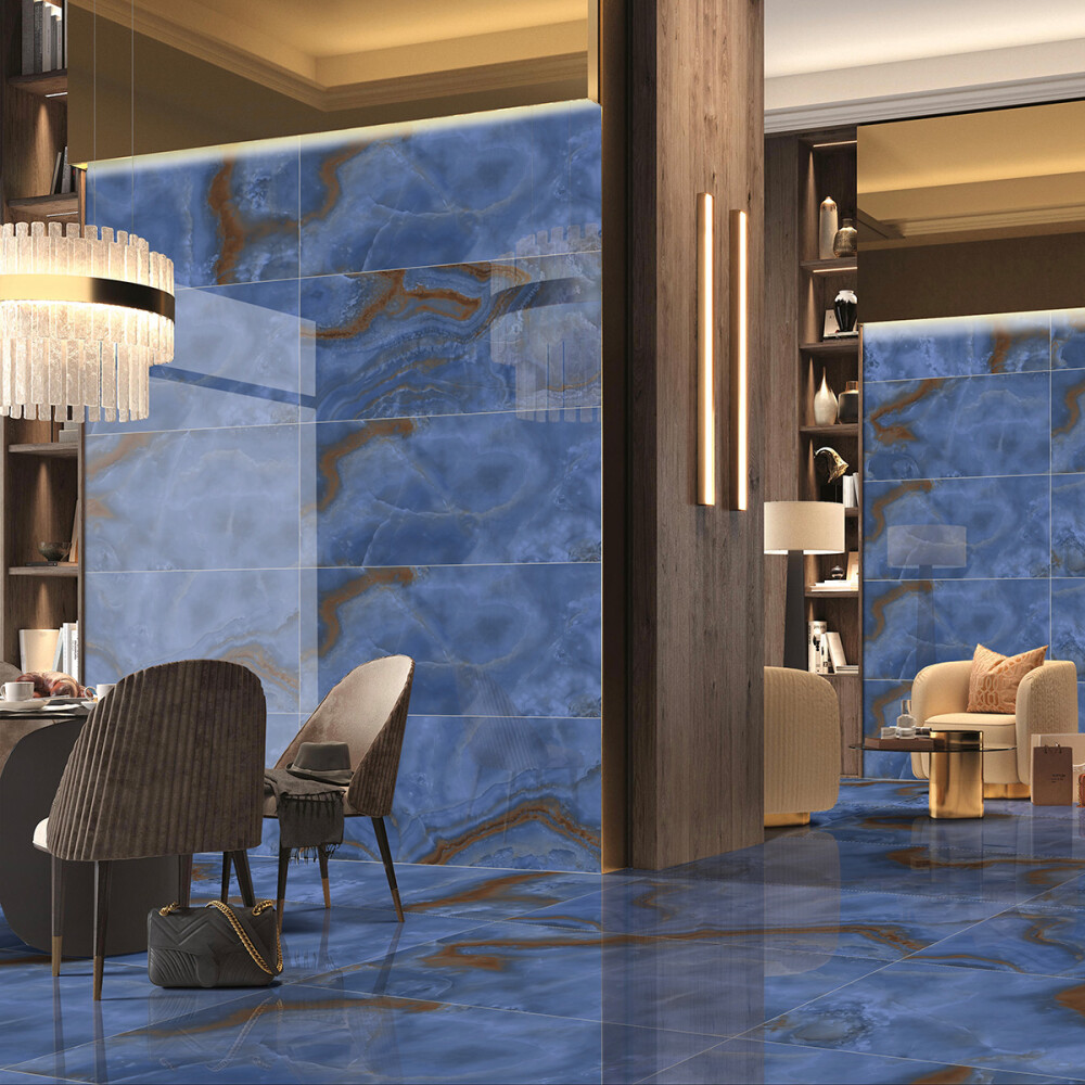 PORCELANATO CASTELINA BLUE 60x120 CM HIGH GLOSS Porcelanato Castelina Blue 60x120 Cm High Gloss