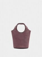 Bolso Bombonera Efecto Piel burdeos