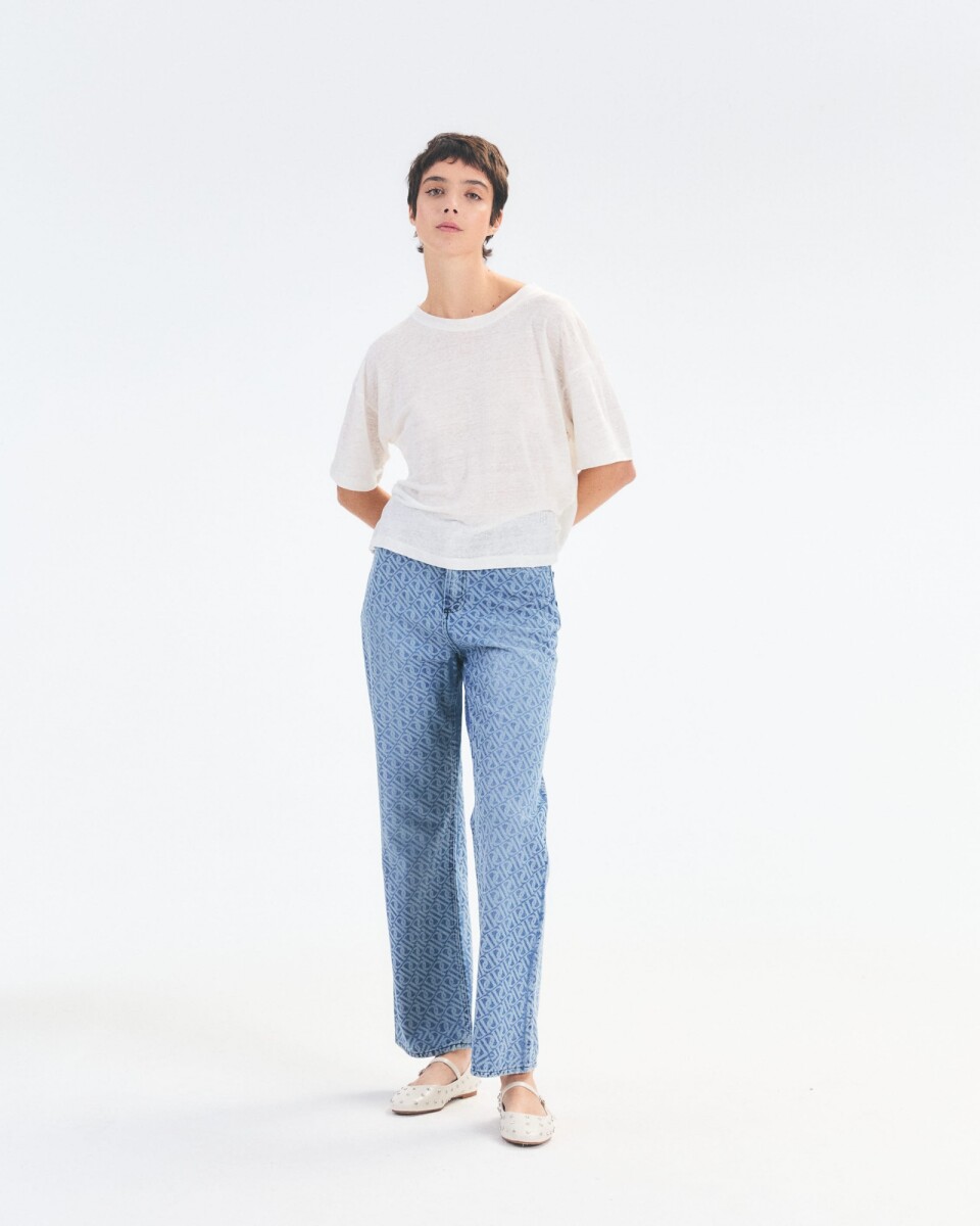 Denim Straight Monogram - Azul 