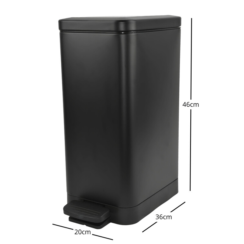 Tarro de residuos 18lts acero negro mate con pedal NEGRO MATE