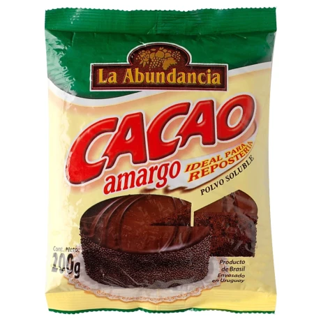 CACAO AMARGO LA ABUNDANCIA 200G CACAO AMARGO LA ABUNDANCIA 200G