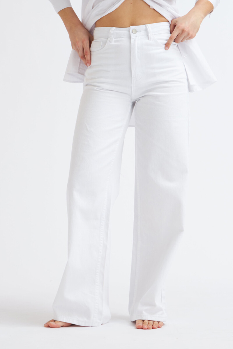 Pantalón de jean wide leg Blanco