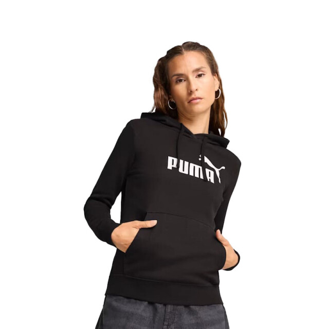 Buzo de Hombre Puma Logo Hoodie FL Negro - Blanco