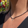 Collar Cadena Karvik Dije Espinela Negra Y Labradorita Plata 925 0