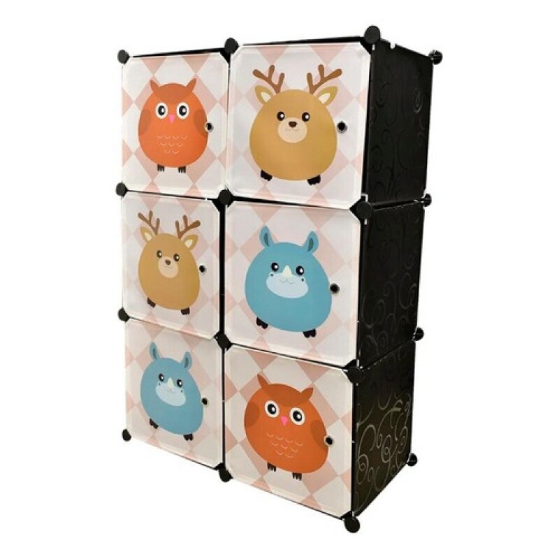 Mueble infantil Multifunción Módulos Con Puertas - Ropero Negro