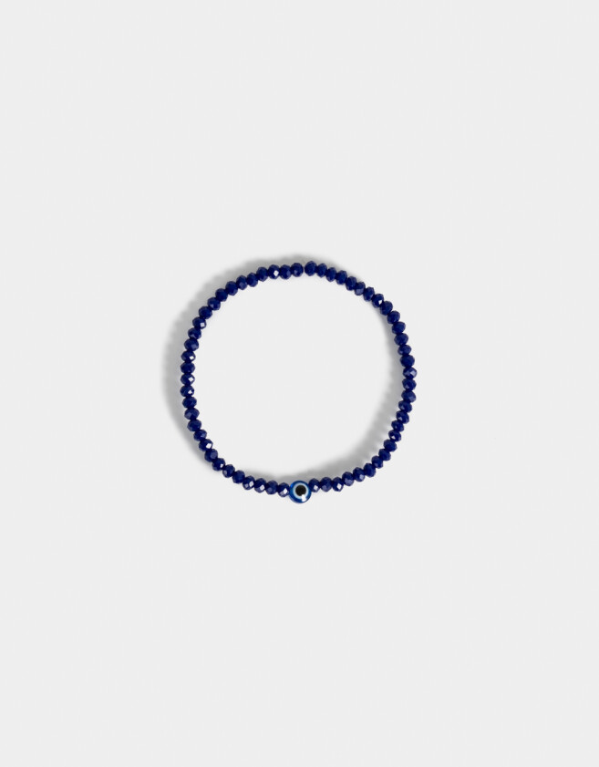 Pulseras Elásticas Pulsera Con Mostacillas - Azul Marino