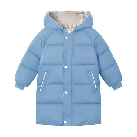 Campera Parka Uzspace Con Capucha Invierno Infantil Niño Niña Celeste