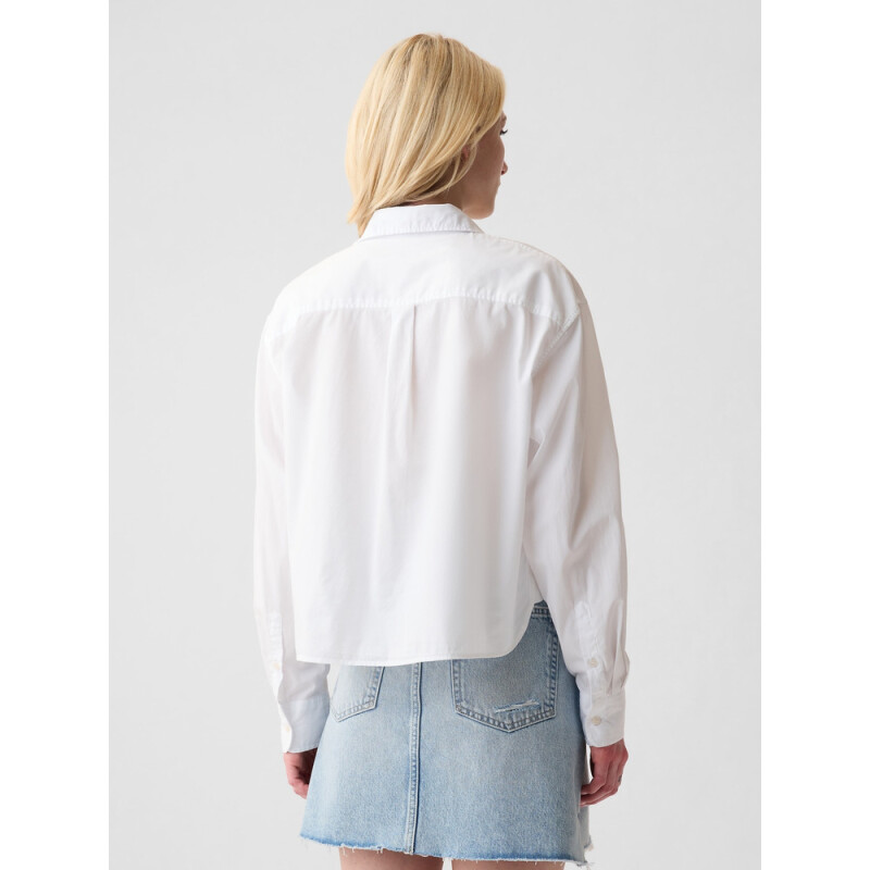 LS CROPPED SHIRT OPTIC WHITE