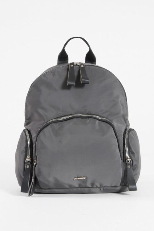 Mochila multi cierres gris