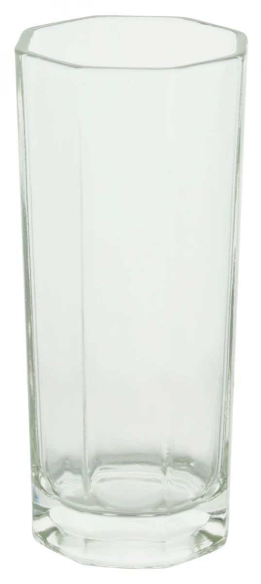 VASO VIDRIO ALTO OCTOGONAL 200ML 13X6.5CM Y1001 