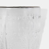 COPA VIDRIO LABRADO CHAMPAGNE 20X7CM BORDE PLATA Unica