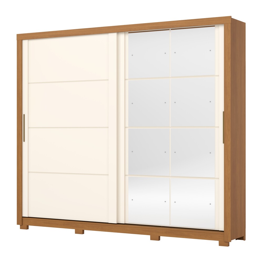 ROPERO PALACE 2 PUERTAS 4 CAJONES INTERNOS 2 ESPEJOS GUARDARROPA CLOSET ARMARIO OFF WHITE