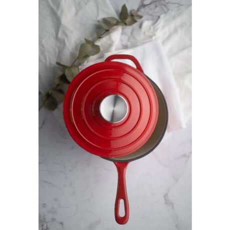 Cacerola Esmaltada 18CM Con Mango Haoke Volf Roja