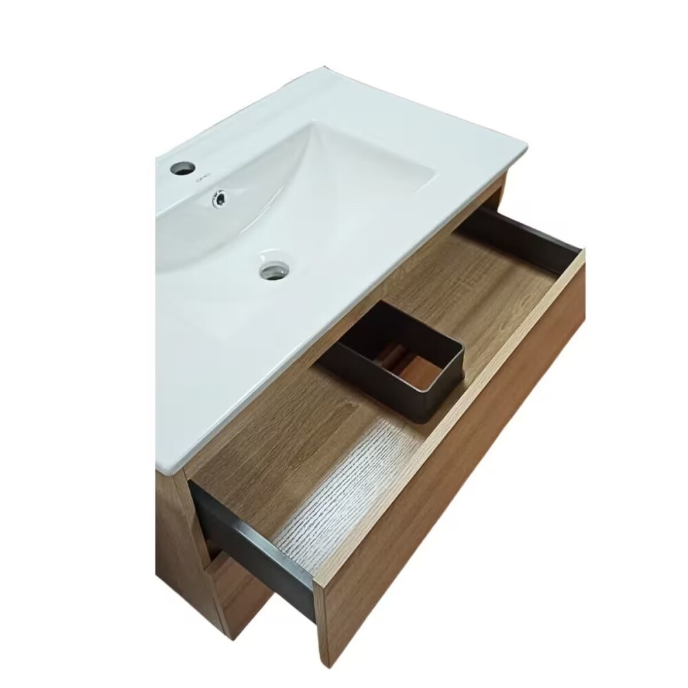 Mueble de baño suspendido Oak 80 cm con bacha de loza Mueble De Baño Suspendido Oak 80 Cm Con Bacha De Loza
