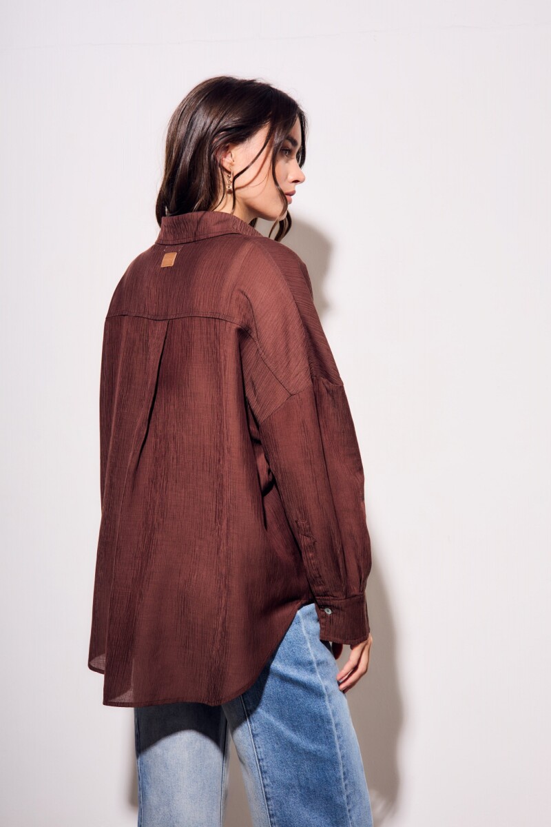 Camisa Tencel Chocolate