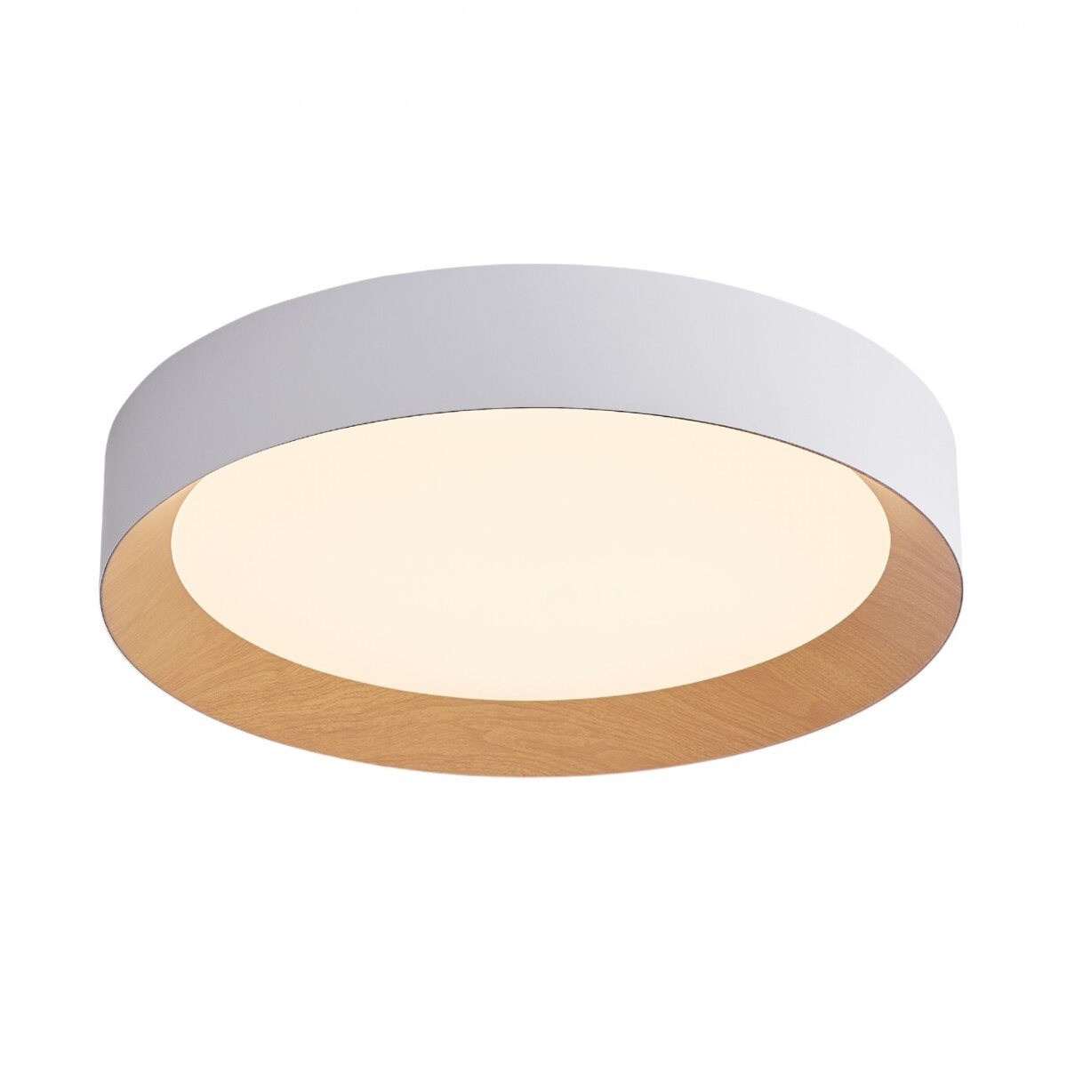 Luminaria led Diseño circular con Símil madera 40W Dimerizable, 45cm 