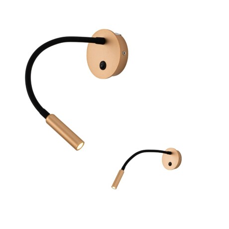 Portátil led de pared con SPOT móvil y brazo flexible DORADA