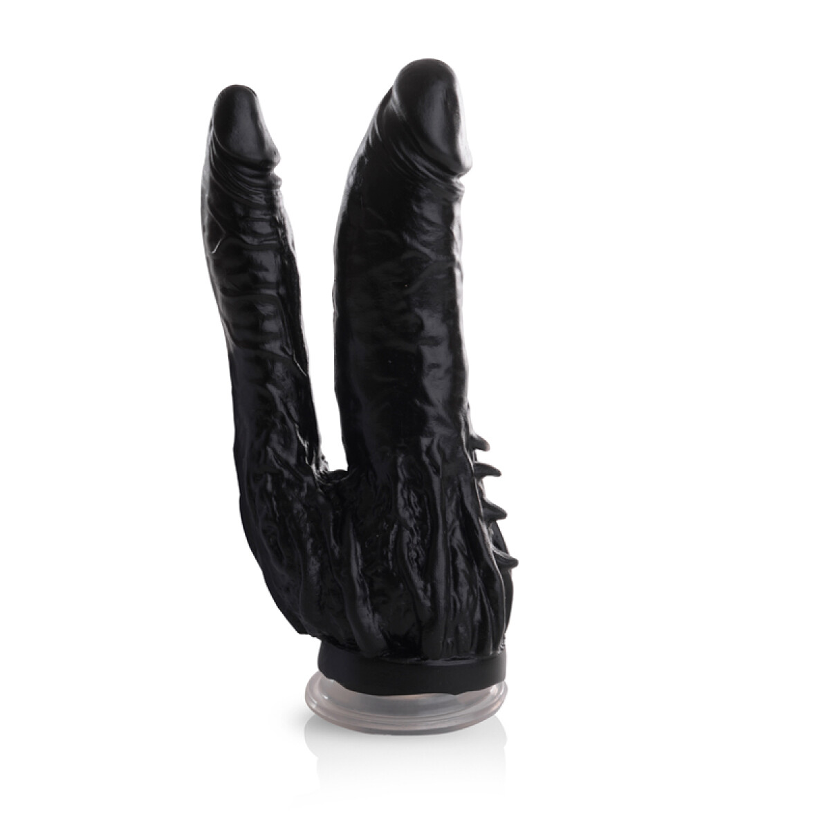 Consolador Doble Placer Con Ventosa - Negro 