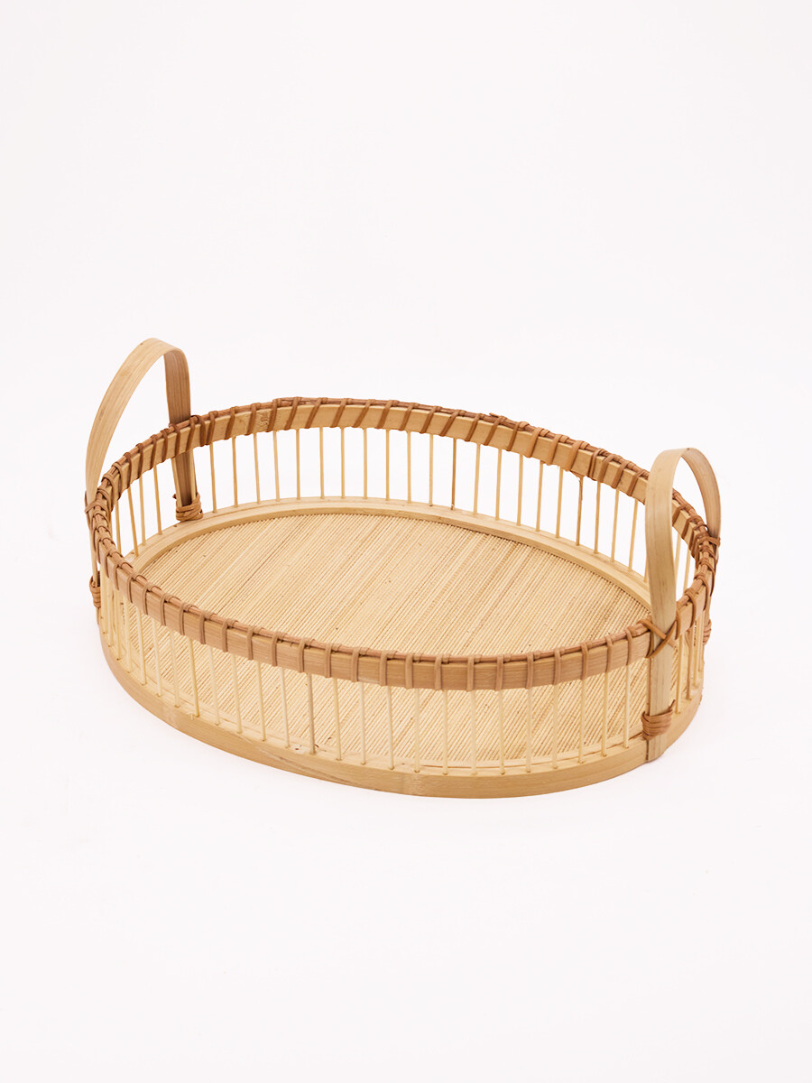 BANDEJA REDONDA CON ASAS - NATURAL 